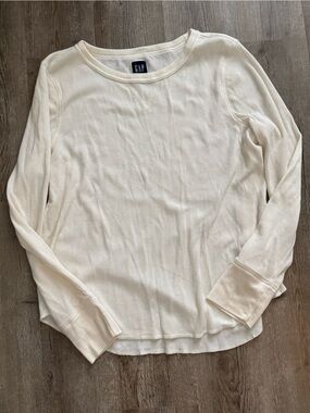 GAP Off-White Waffle Thermal Long Sleeve